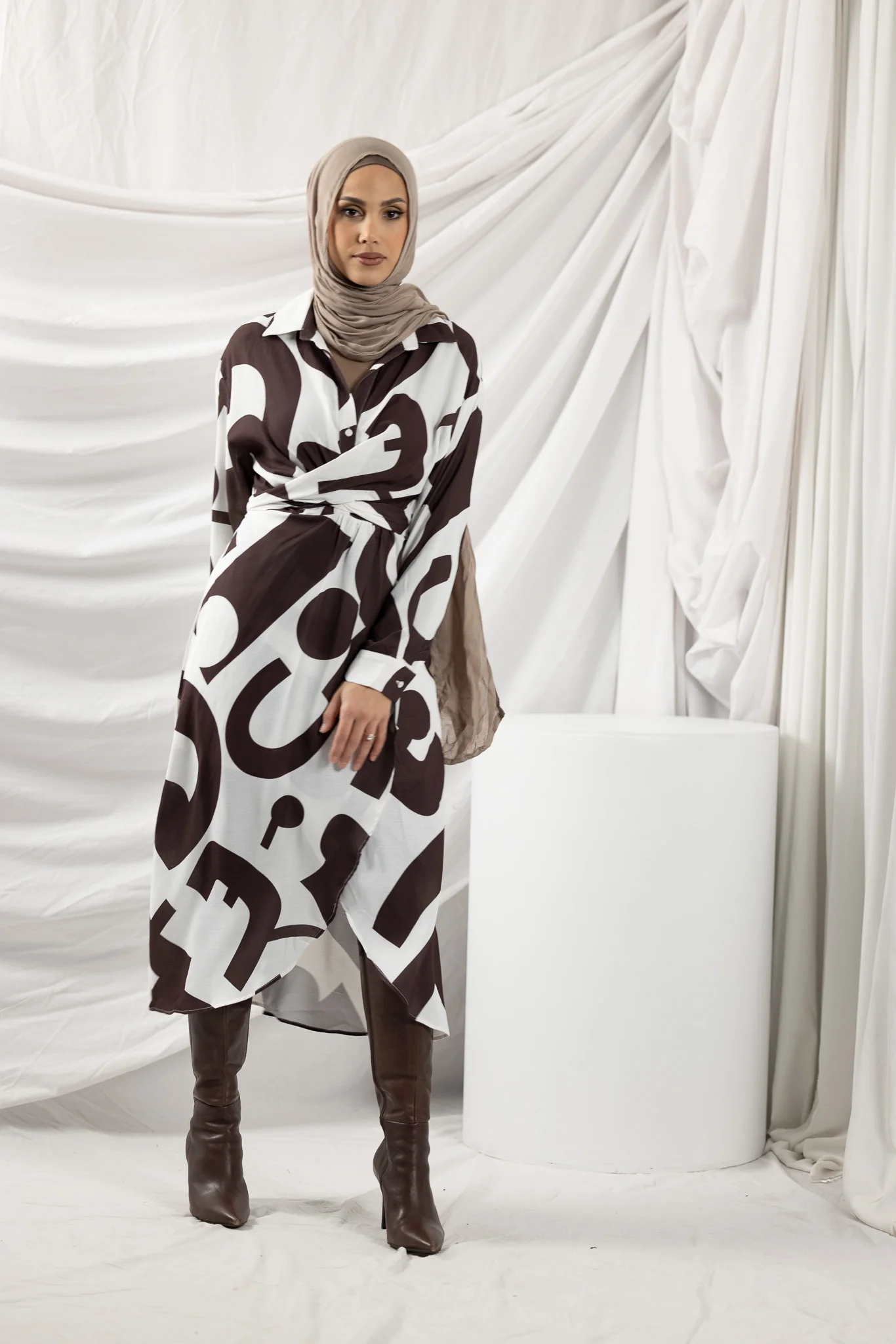 Patchwork Tie Back Dress - Image 3