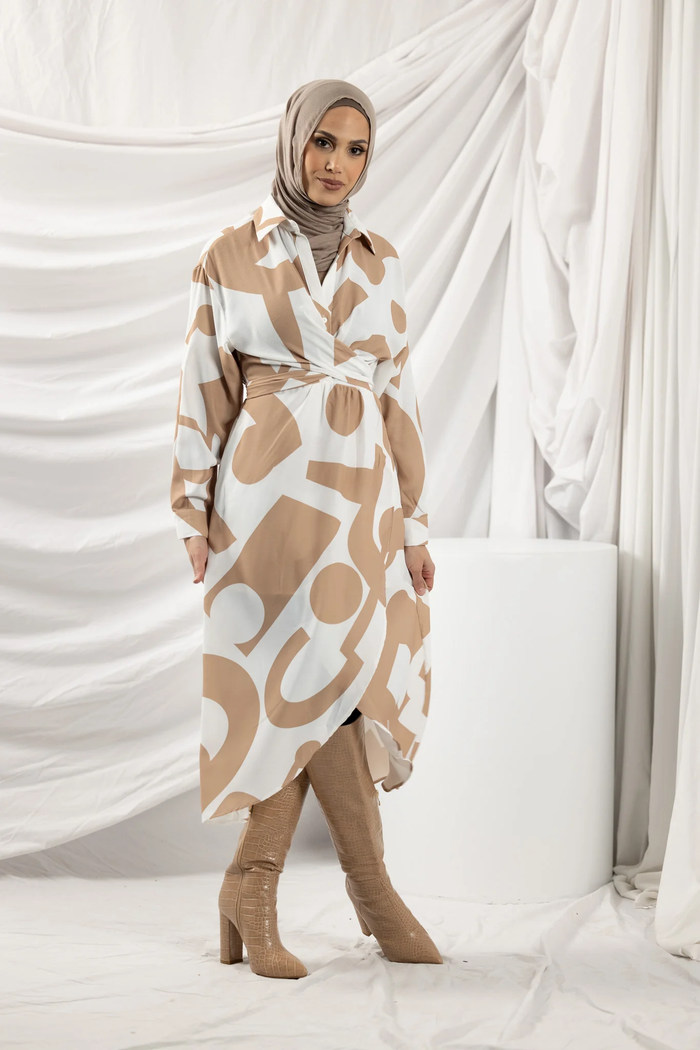Patchwork Tie Back Dress - Image 8