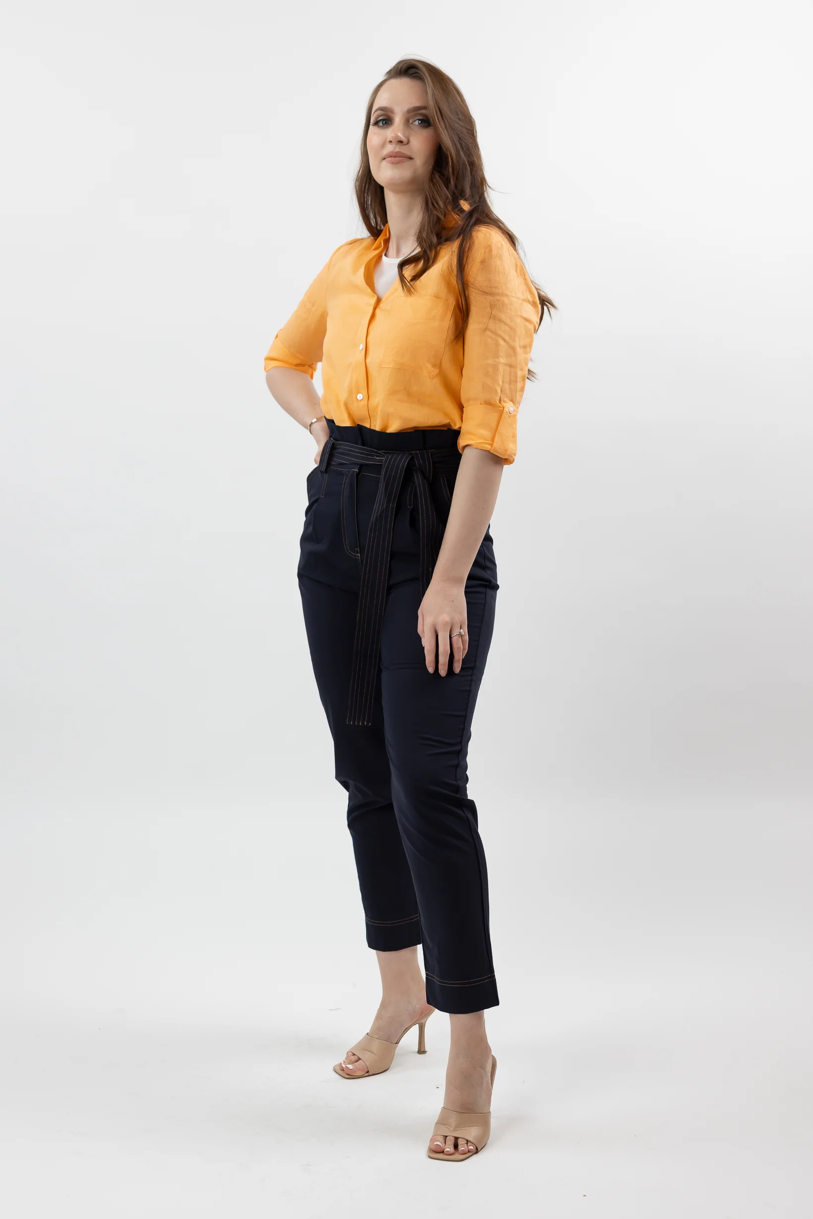 Pleat Top Stitch Pants - Image 3