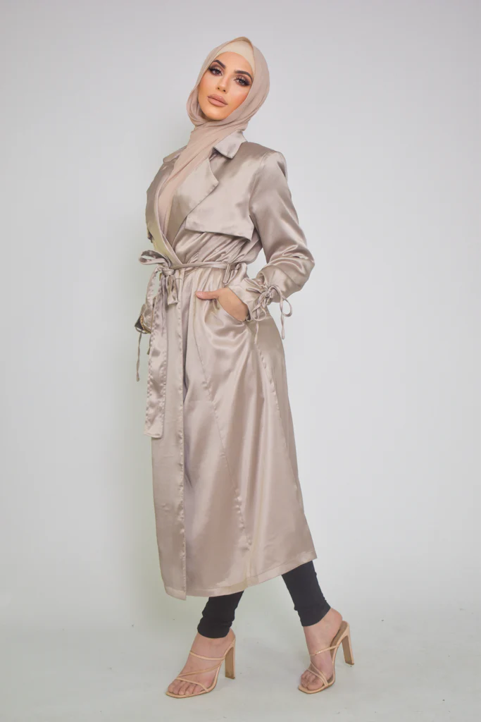 Pristine Satin Trench - Image 2