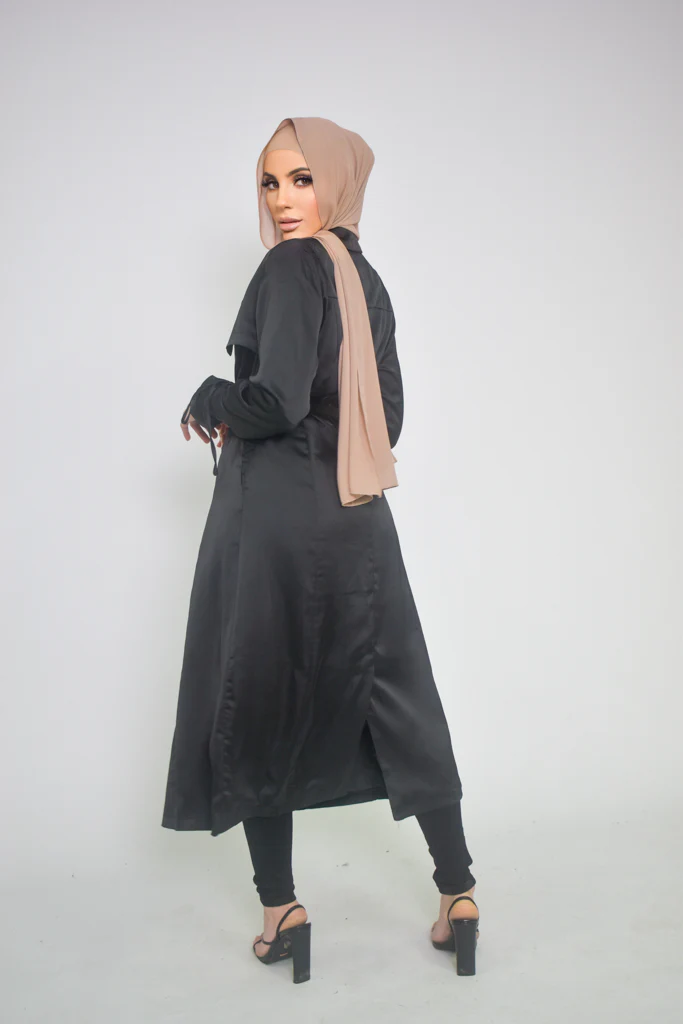 Pristine Satin Trench - Image 6