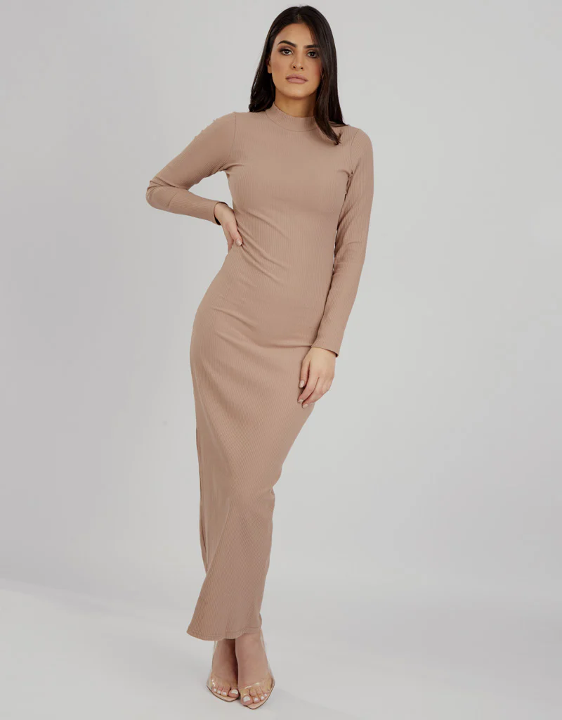 Rib Body Dress - Dark Shades - Image 11