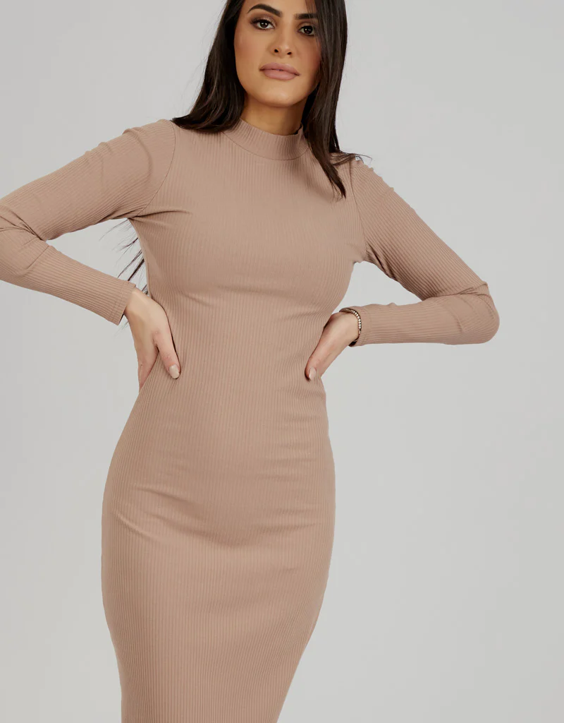 Rib Body Dress - Dark Shades - Image 17