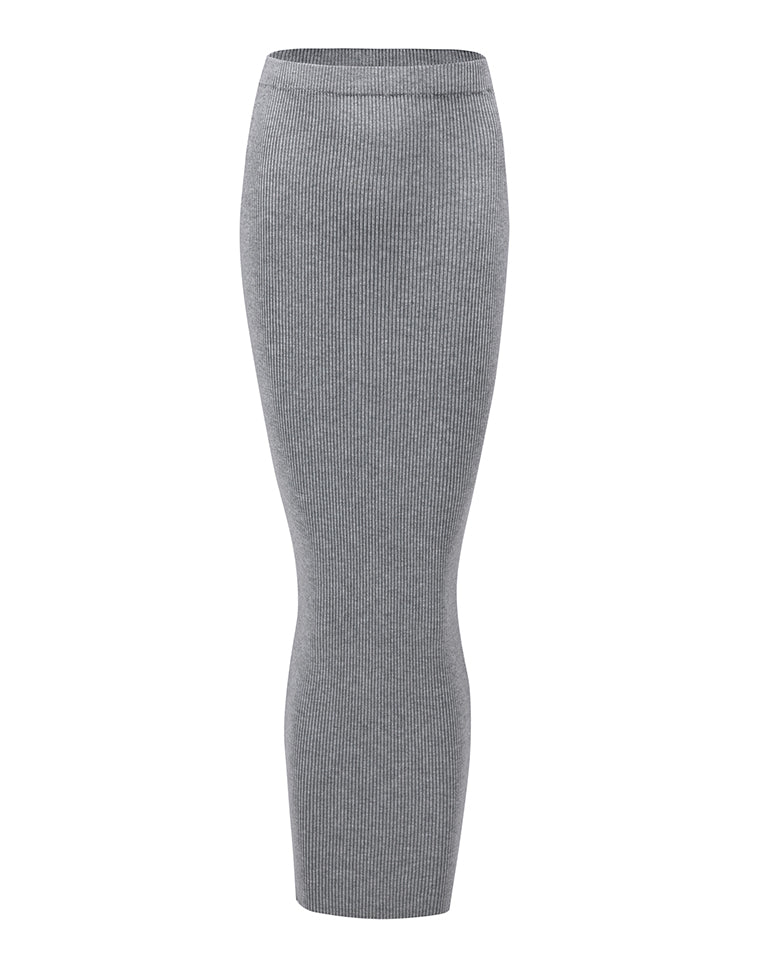 Ribbed Knit Skirt - Shades of Grey - Image 10