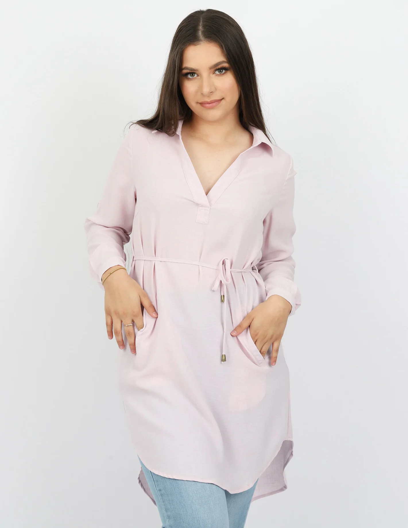 Roll Sleeve Loop Top - Light Shades - Image 19