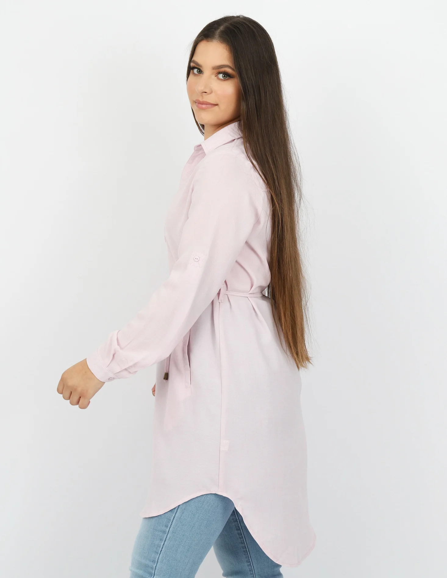 Roll Sleeve Loop Top - Light Shades - Image 22