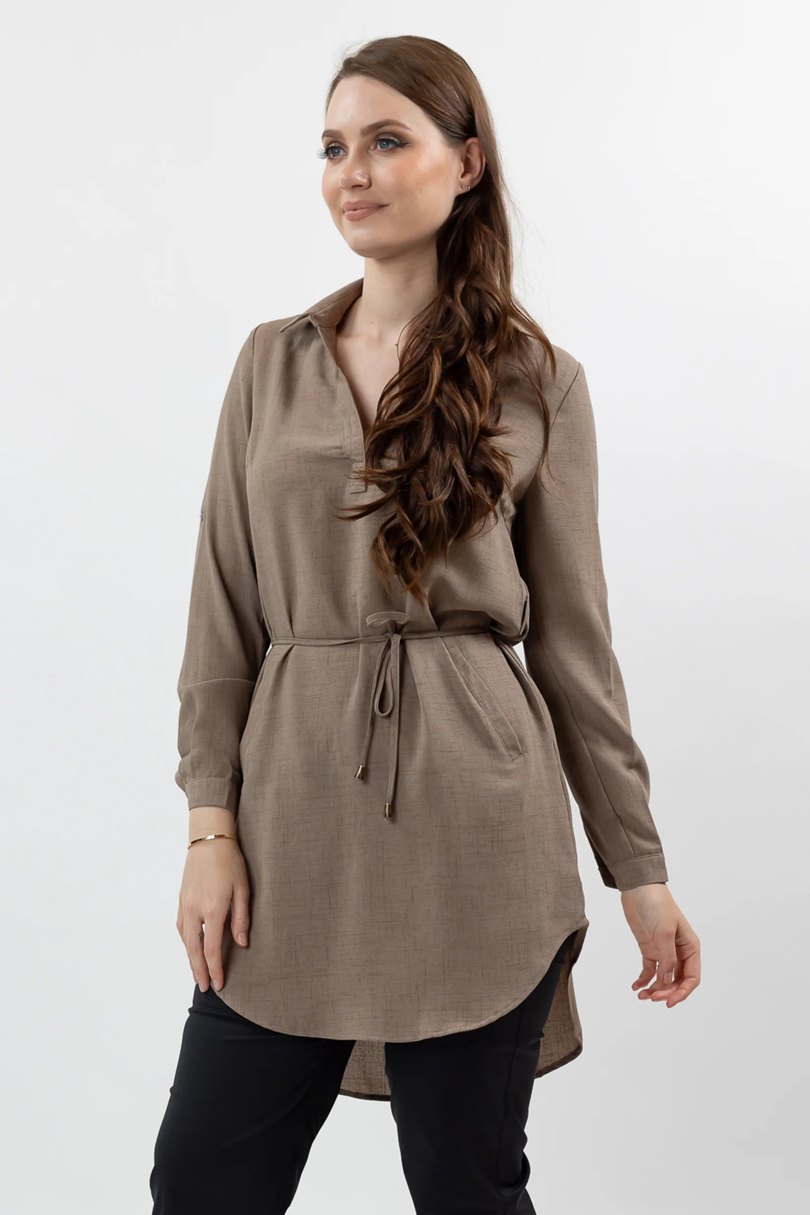 Roll Sleeve Loop Top - Light Shades - Image 7