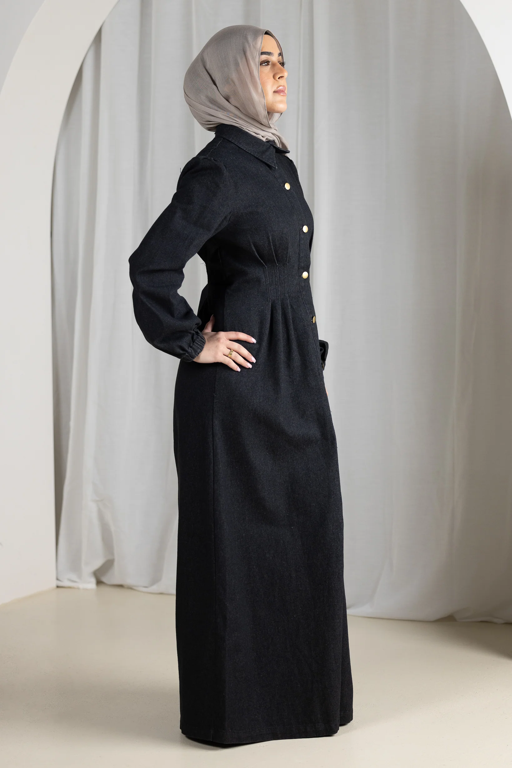 Roya Detailed Denim Dress - Image 8