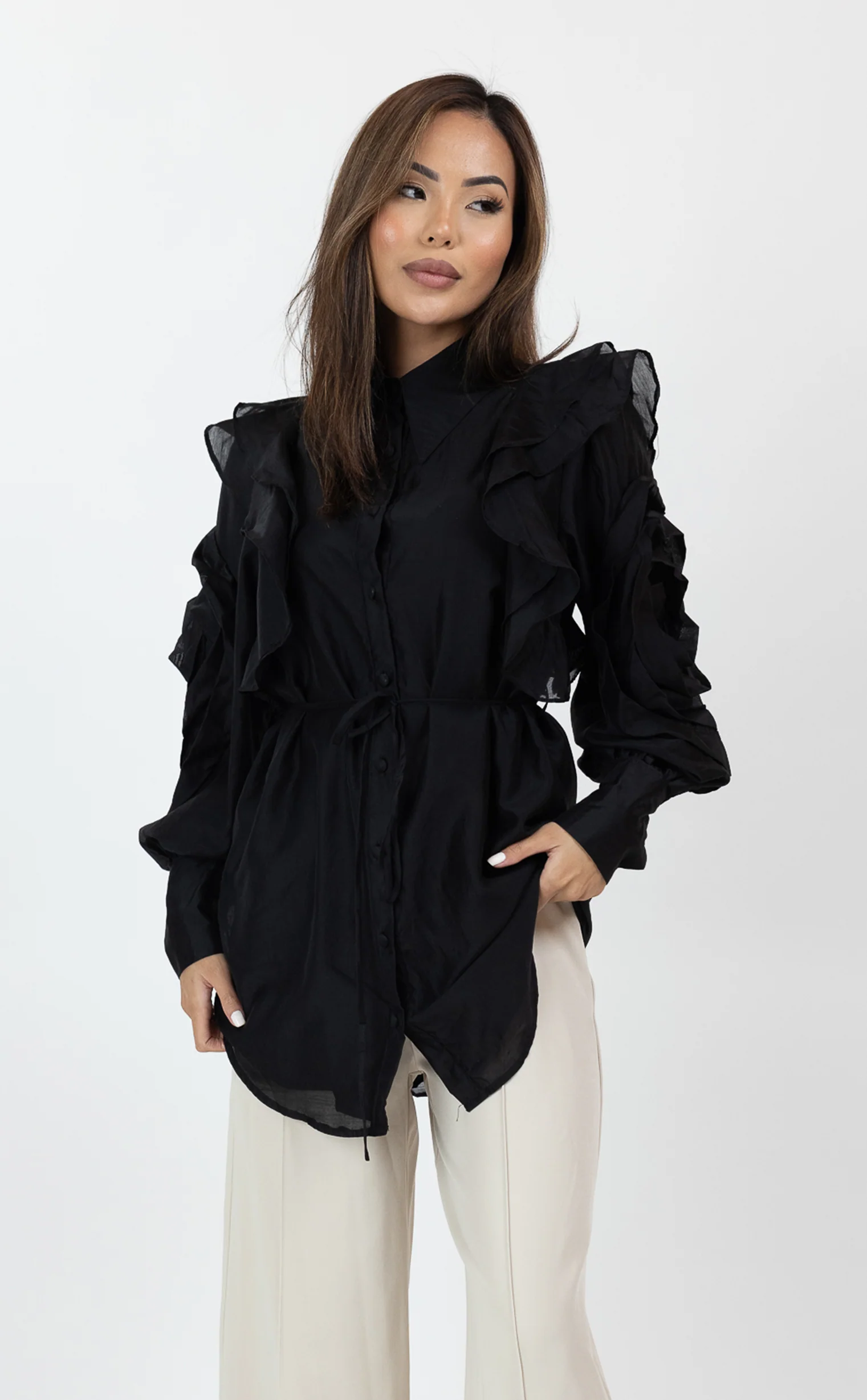Ruffle Detail Shirt - Image 2