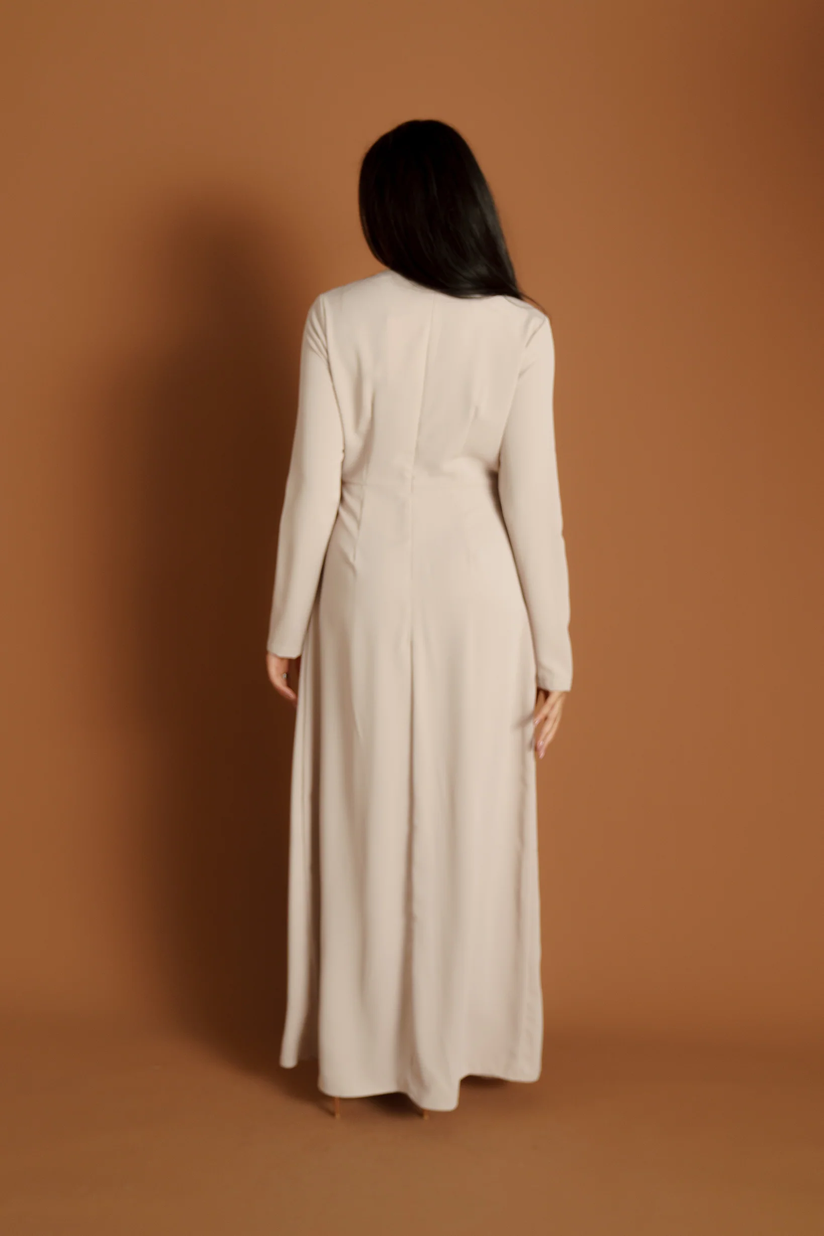 Runway Side Drape Dress - Image 6
