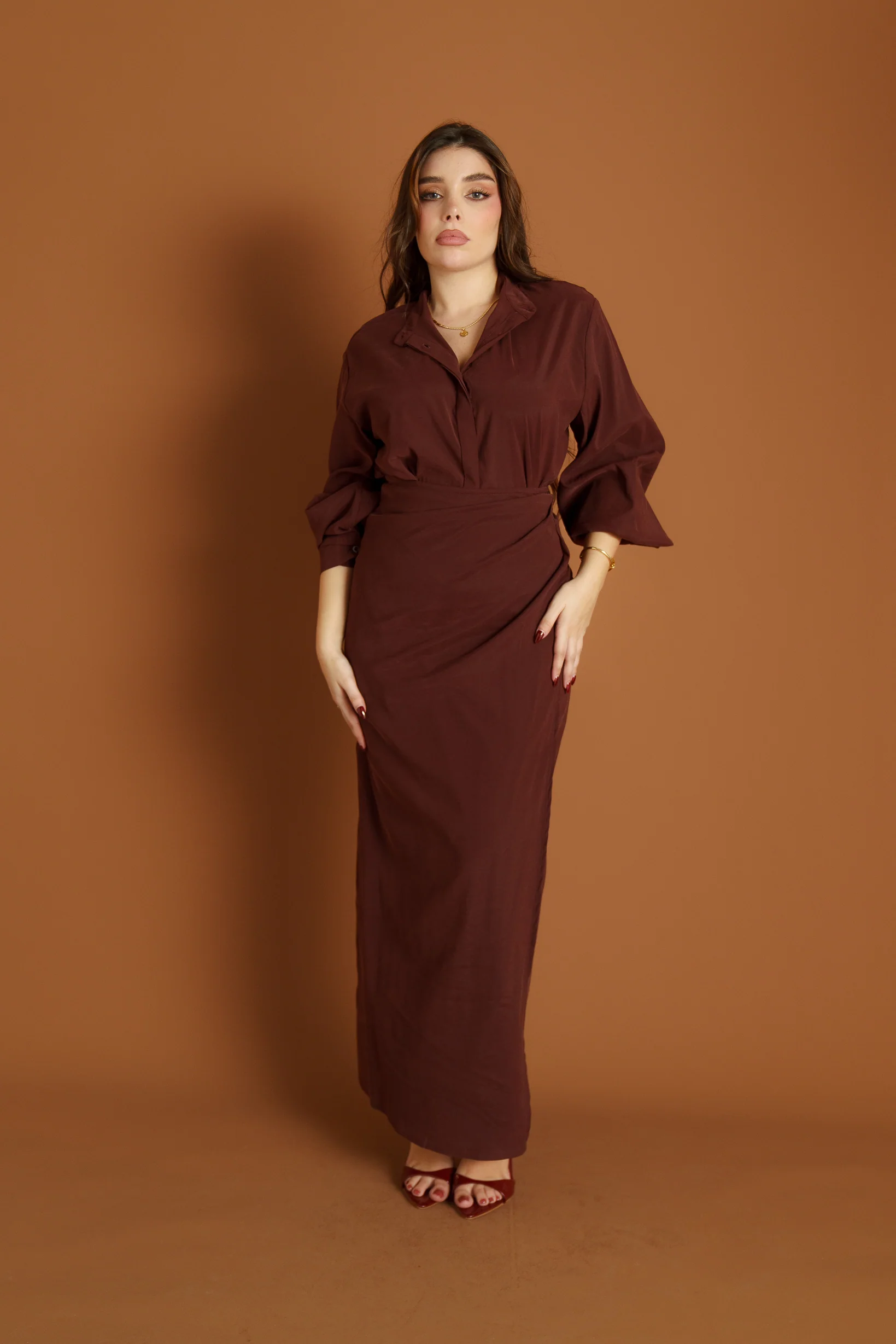 Runway Zeina Shirt Deep Rust Bundle