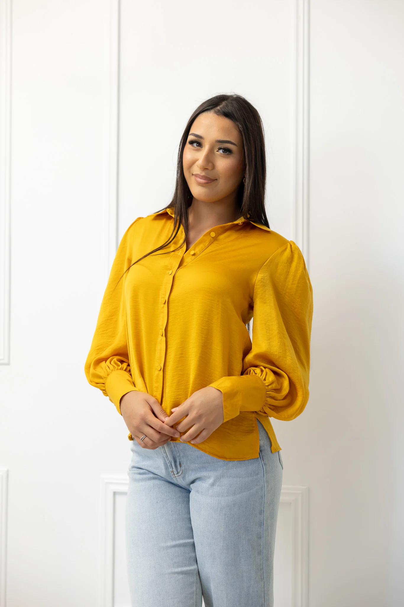 Satin Button Up Shirt - Image 9