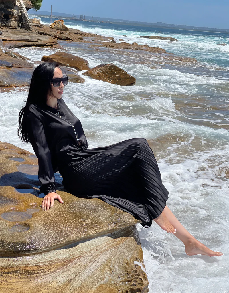 Satin Pleated Skirt - Image 16