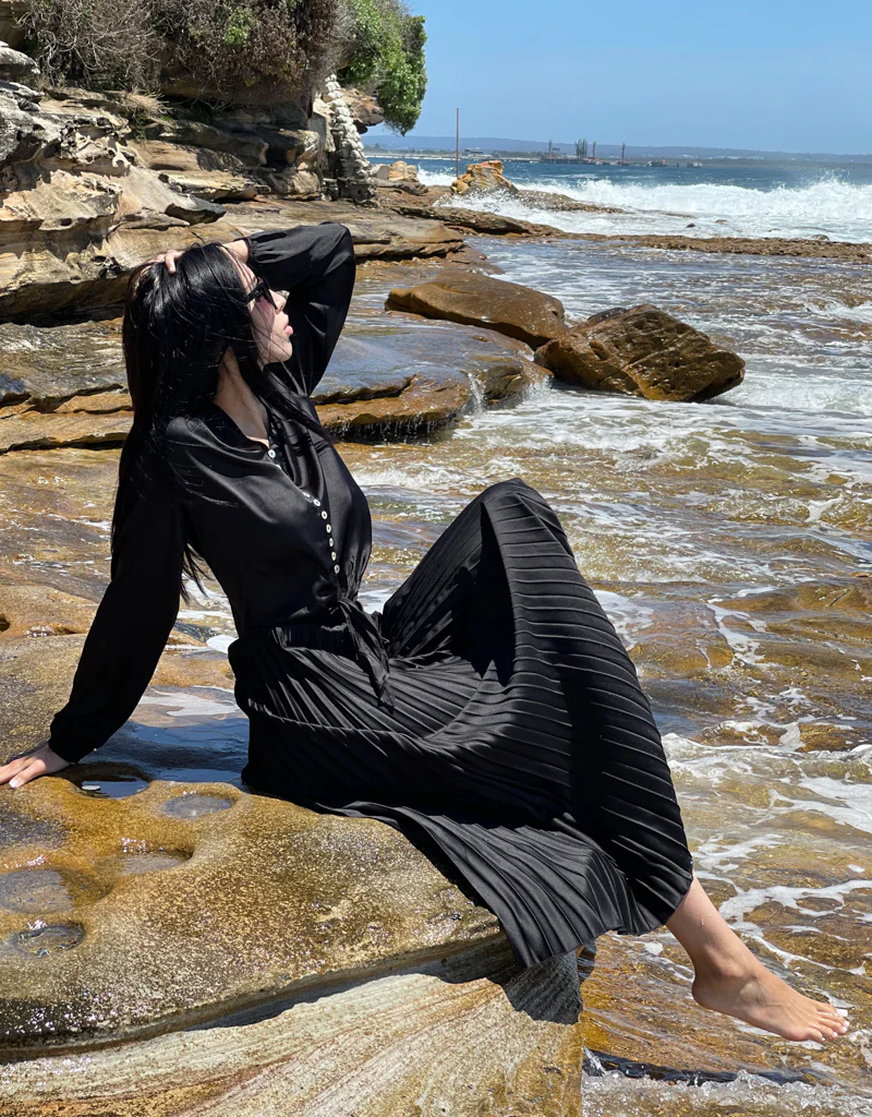 Satin Pleated Skirt - Image 17