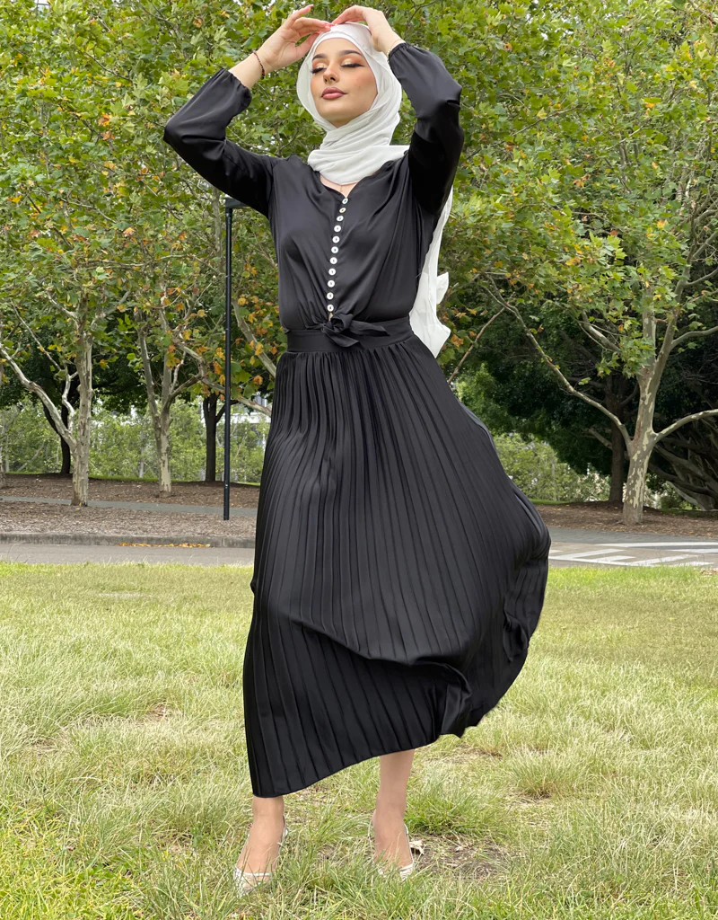 Satin Pleated Skirt - Image 20