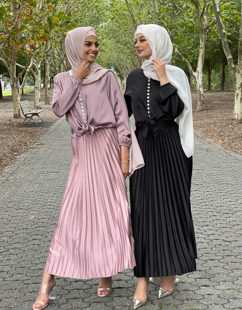 Satin Pleated Skirt - Image 24