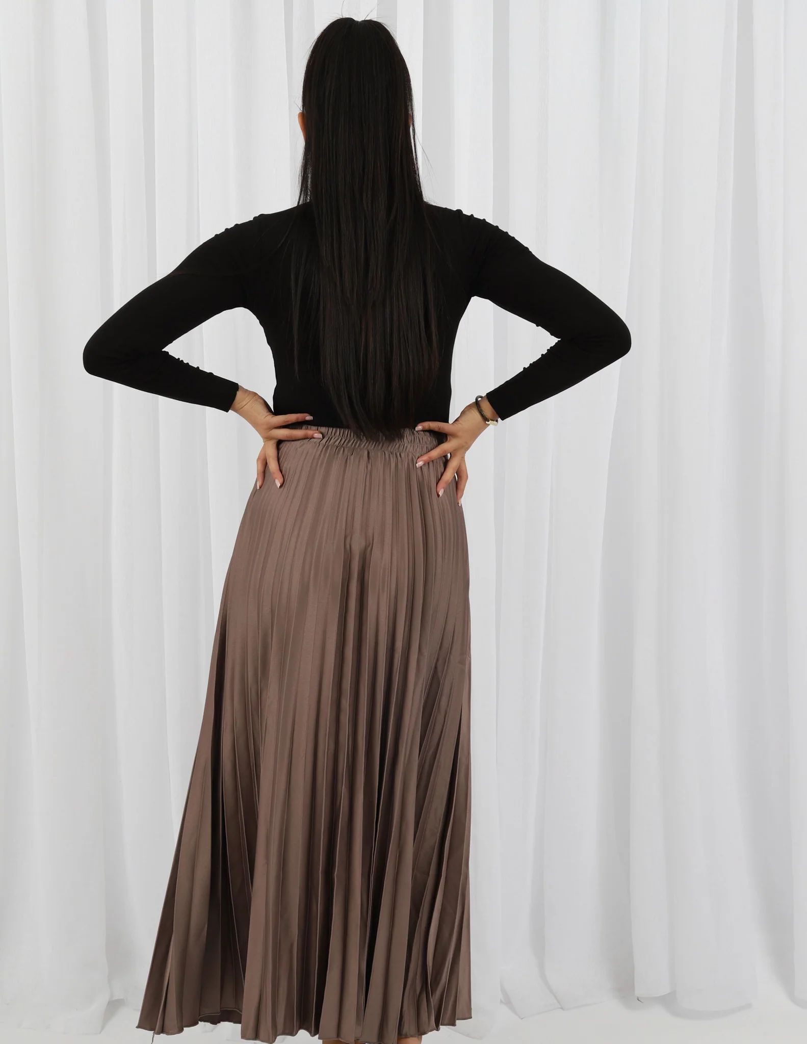 Satin Pleated Skirt - Image 4
