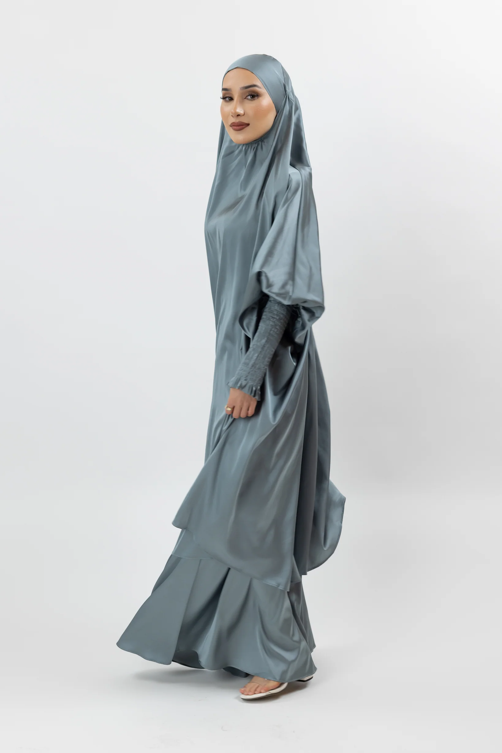Satin Tie Back Jilbab Set - Image 22