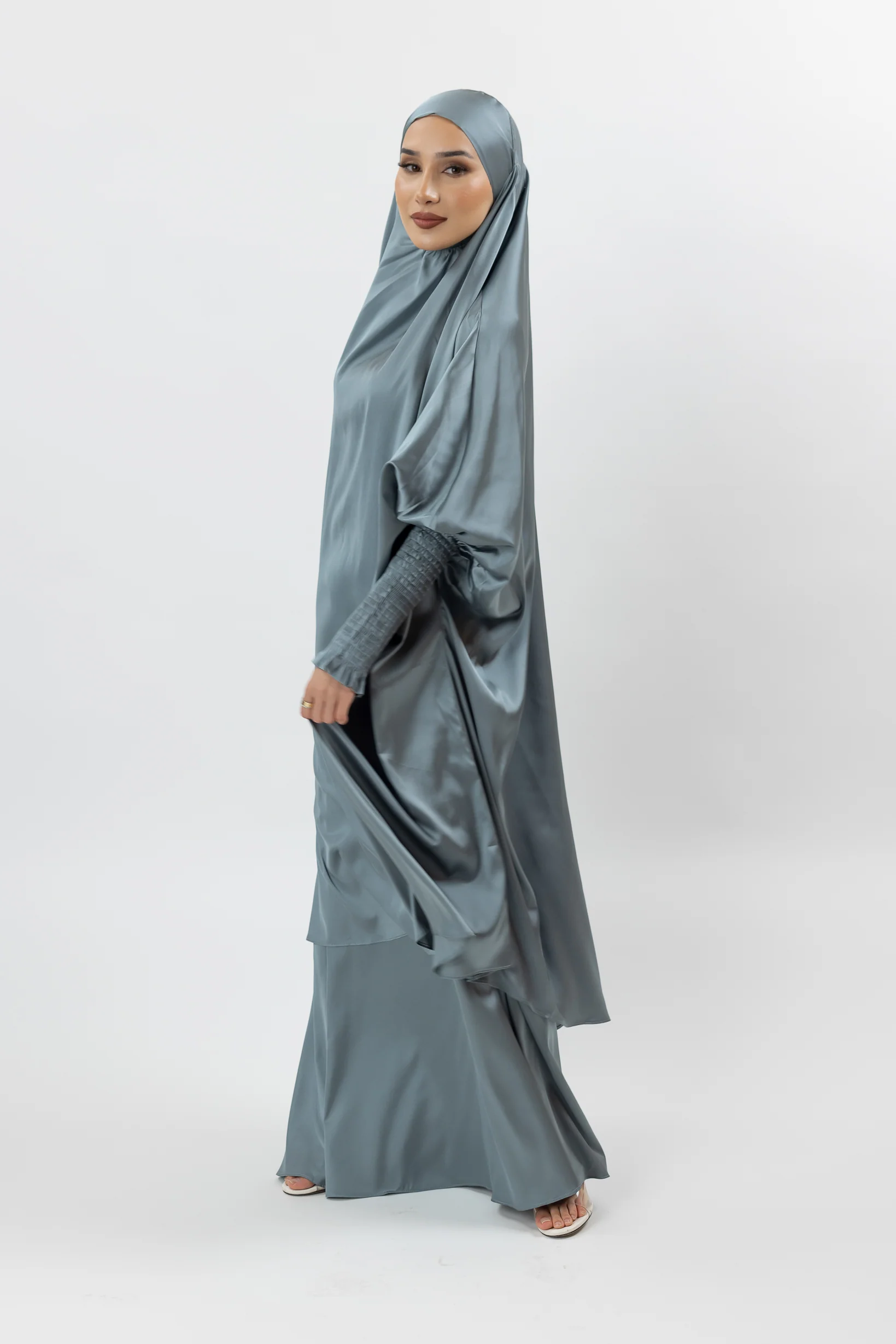 Satin Tie Back Jilbab Set - Image 23