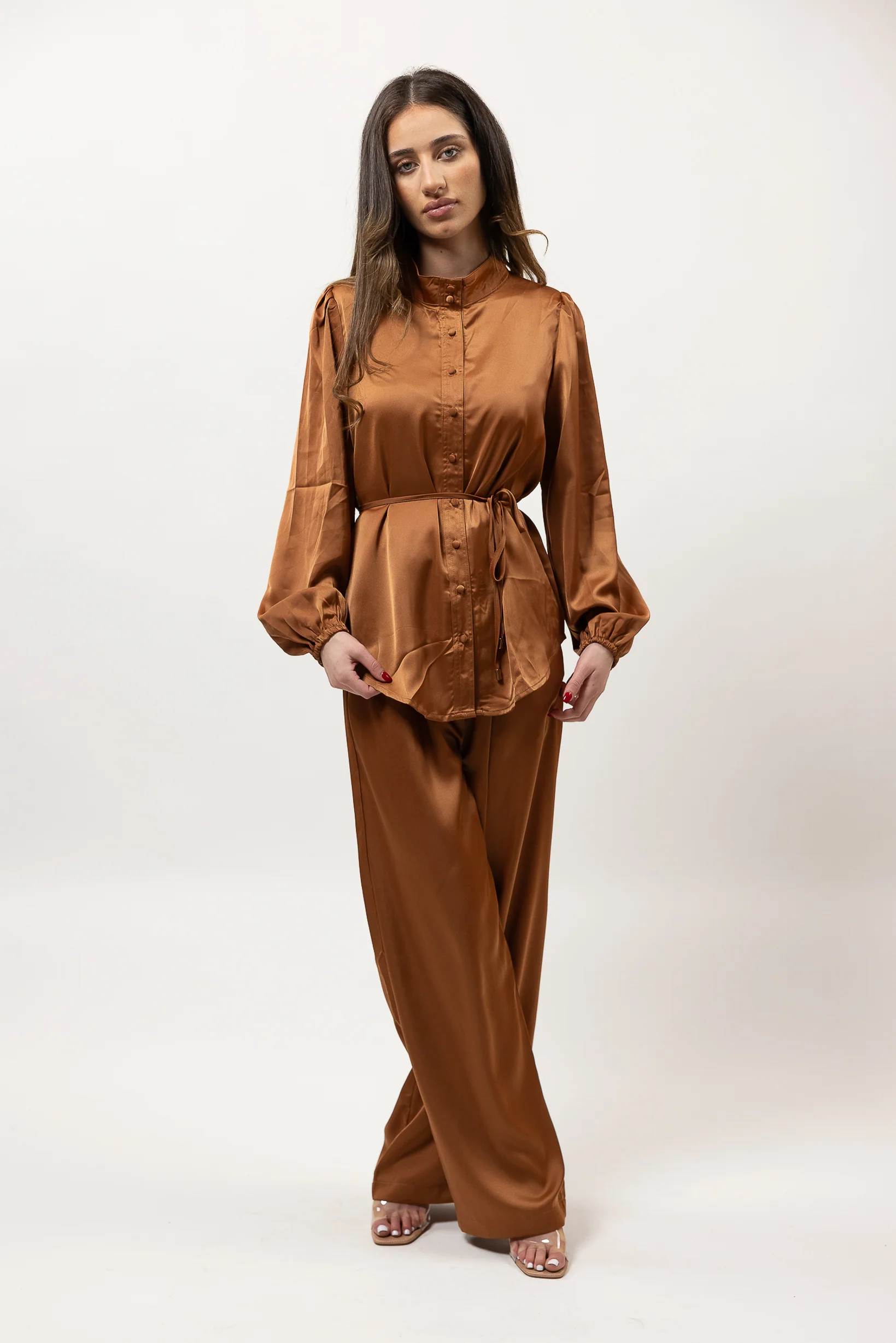 Sera Satin Tie Shirt - Image 4