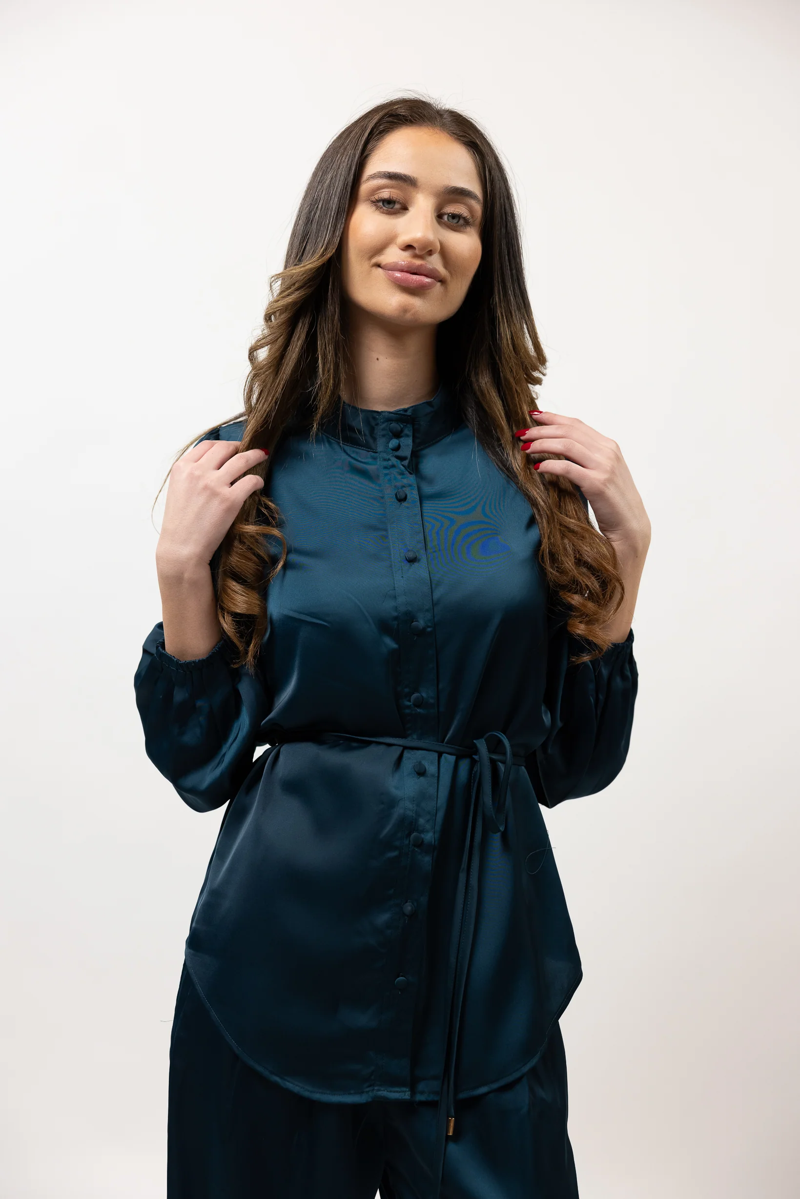 Sera Satin Tie Shirt - Image 8