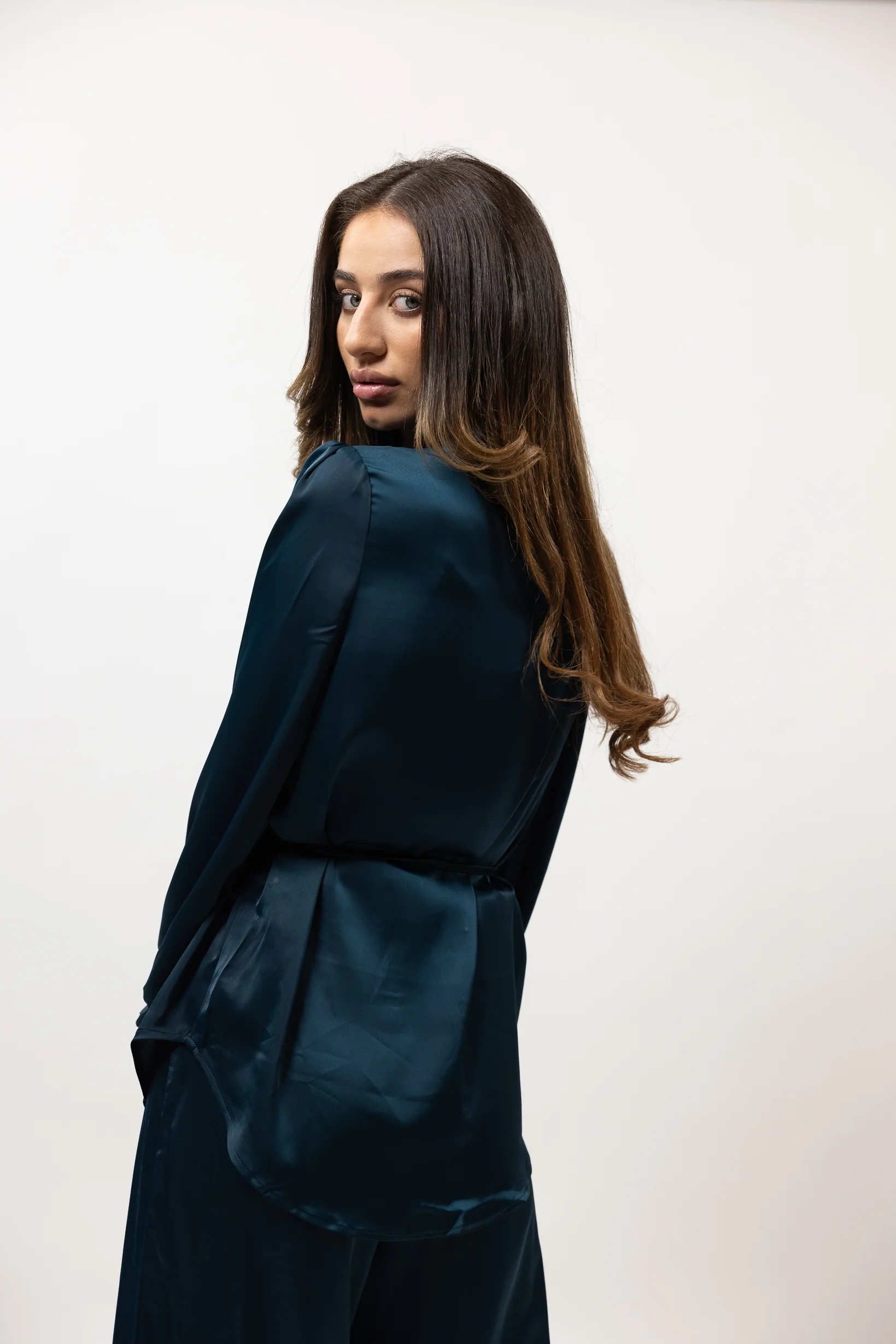 Sera Satin Tie Shirt - Image 9