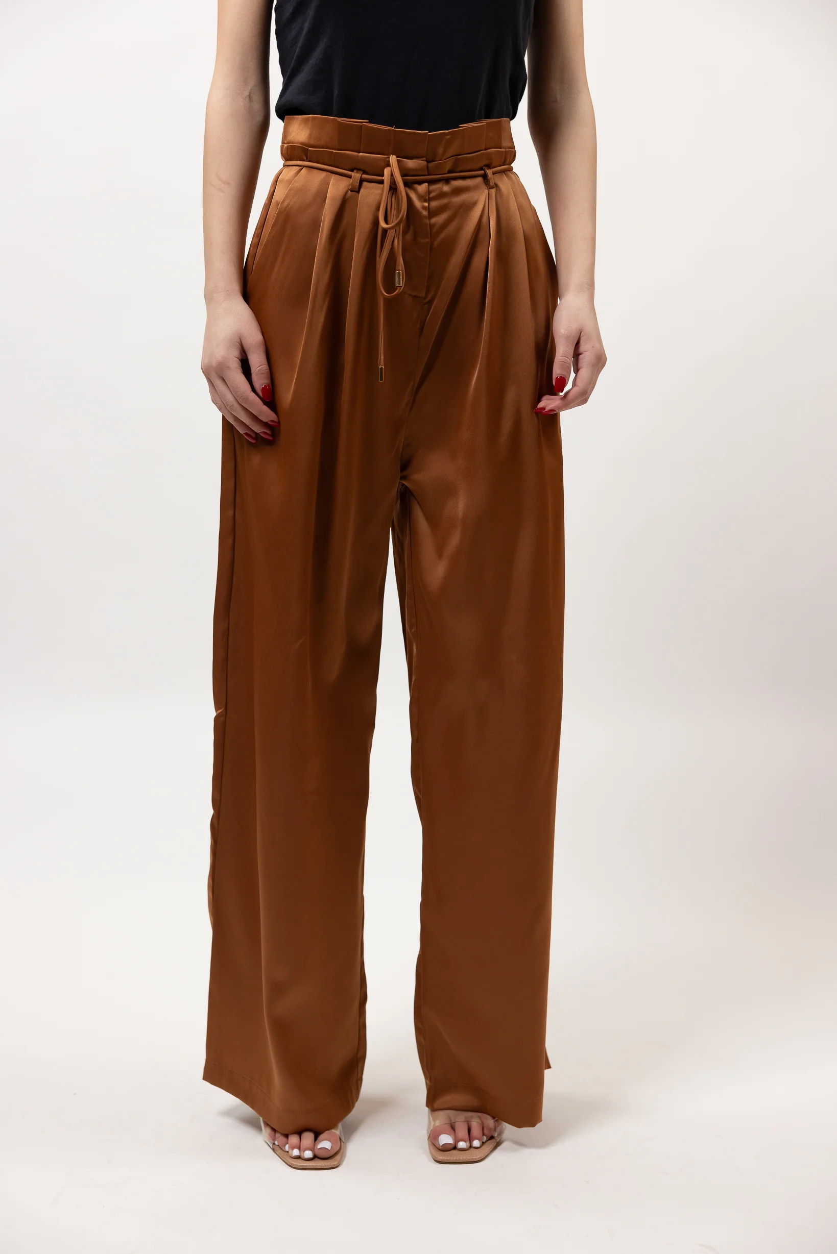 Sera Satin Wide Leg Pants - Image 2