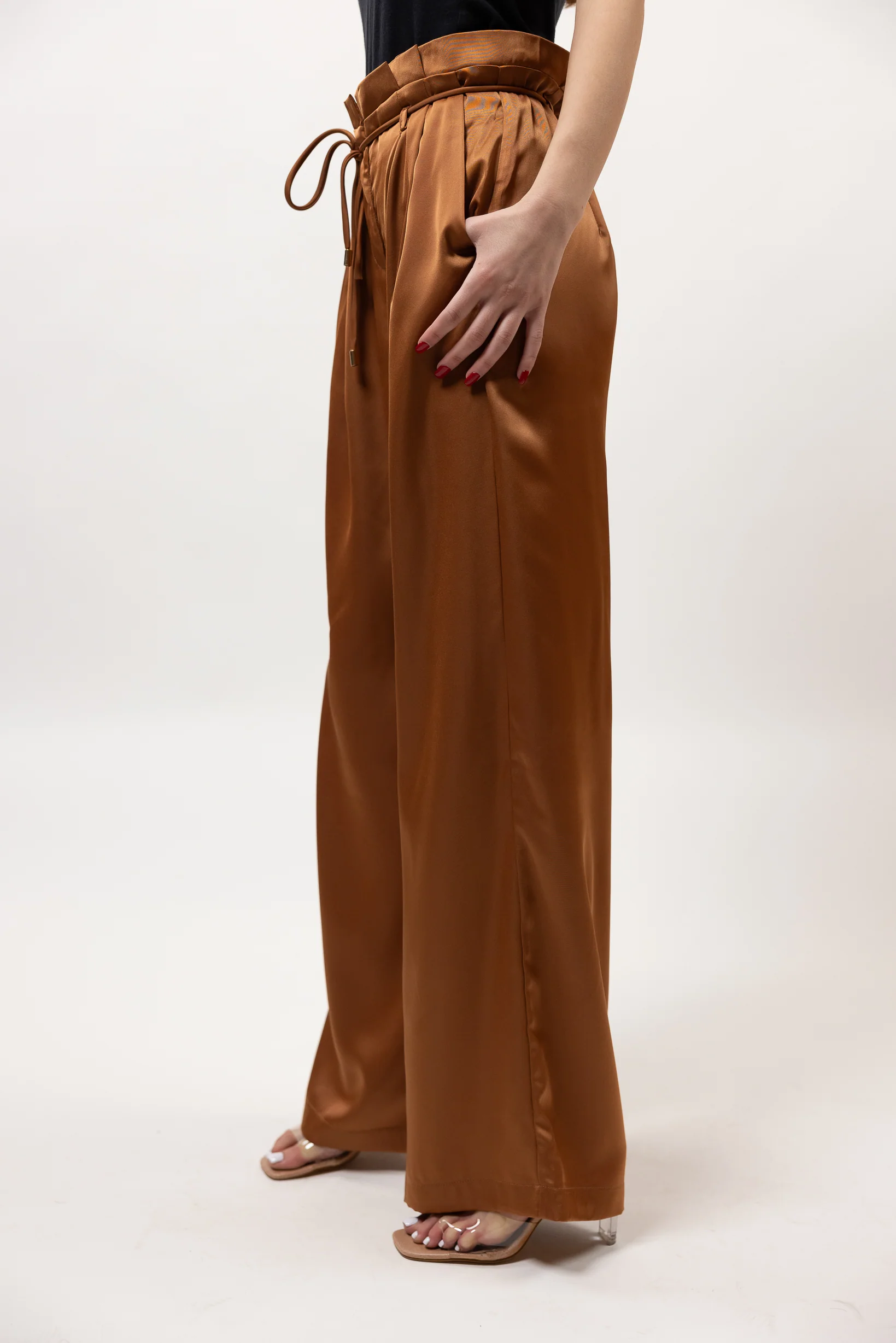 Sera Satin Wide Leg Pants - Image 3