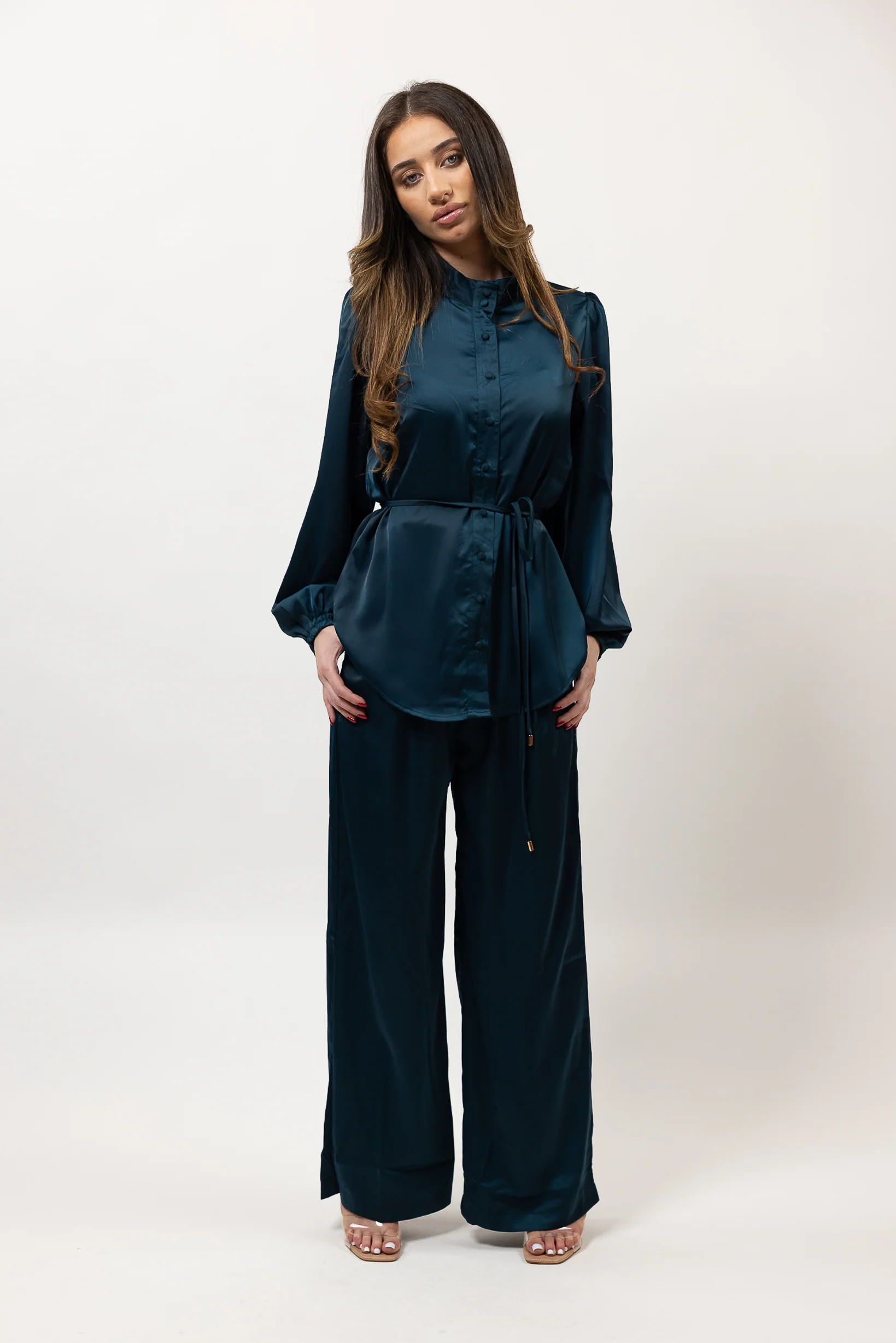 Sera Satin Wide Leg Pants - Image 6