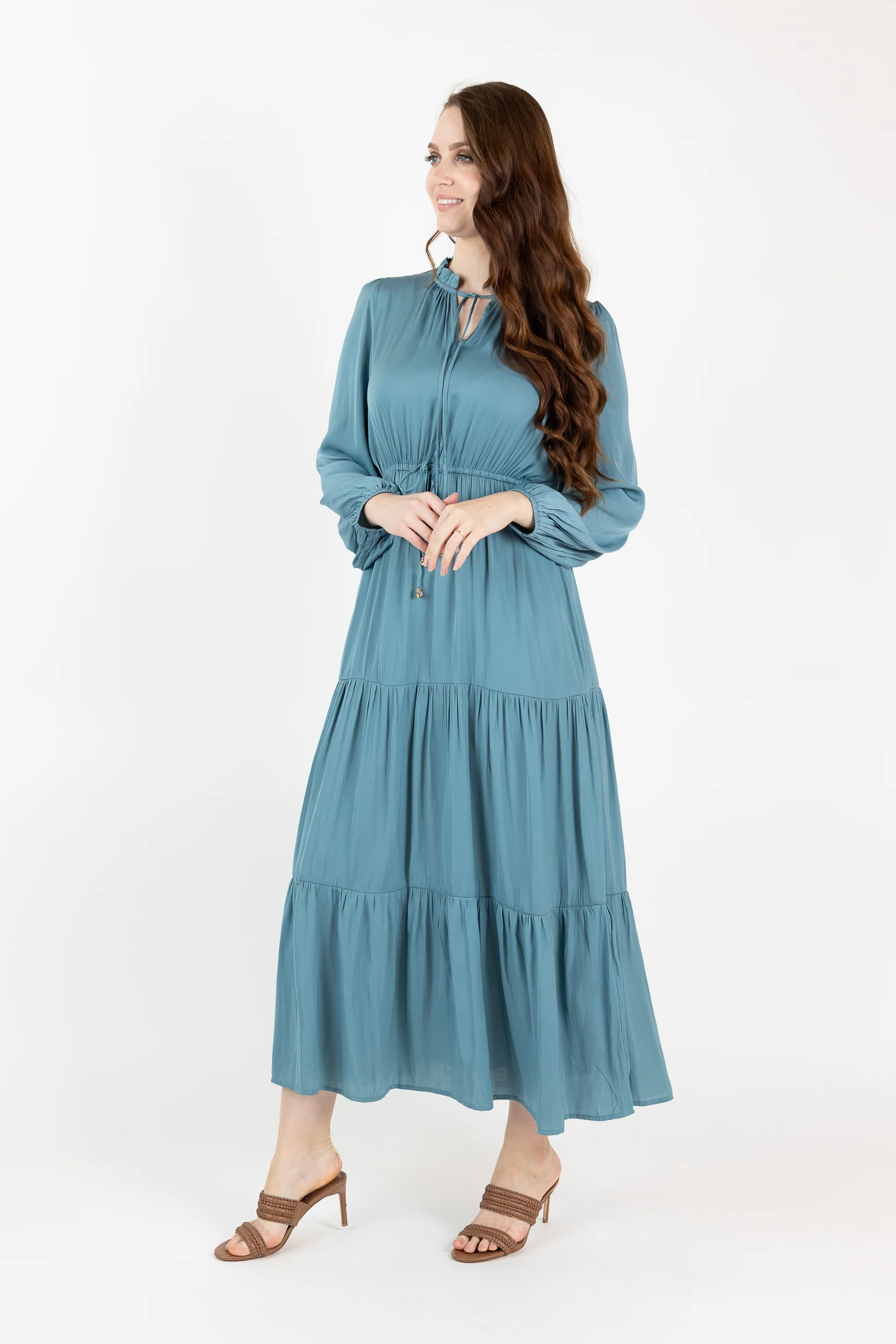 Shaye Satin Tiered Dress - Image 14
