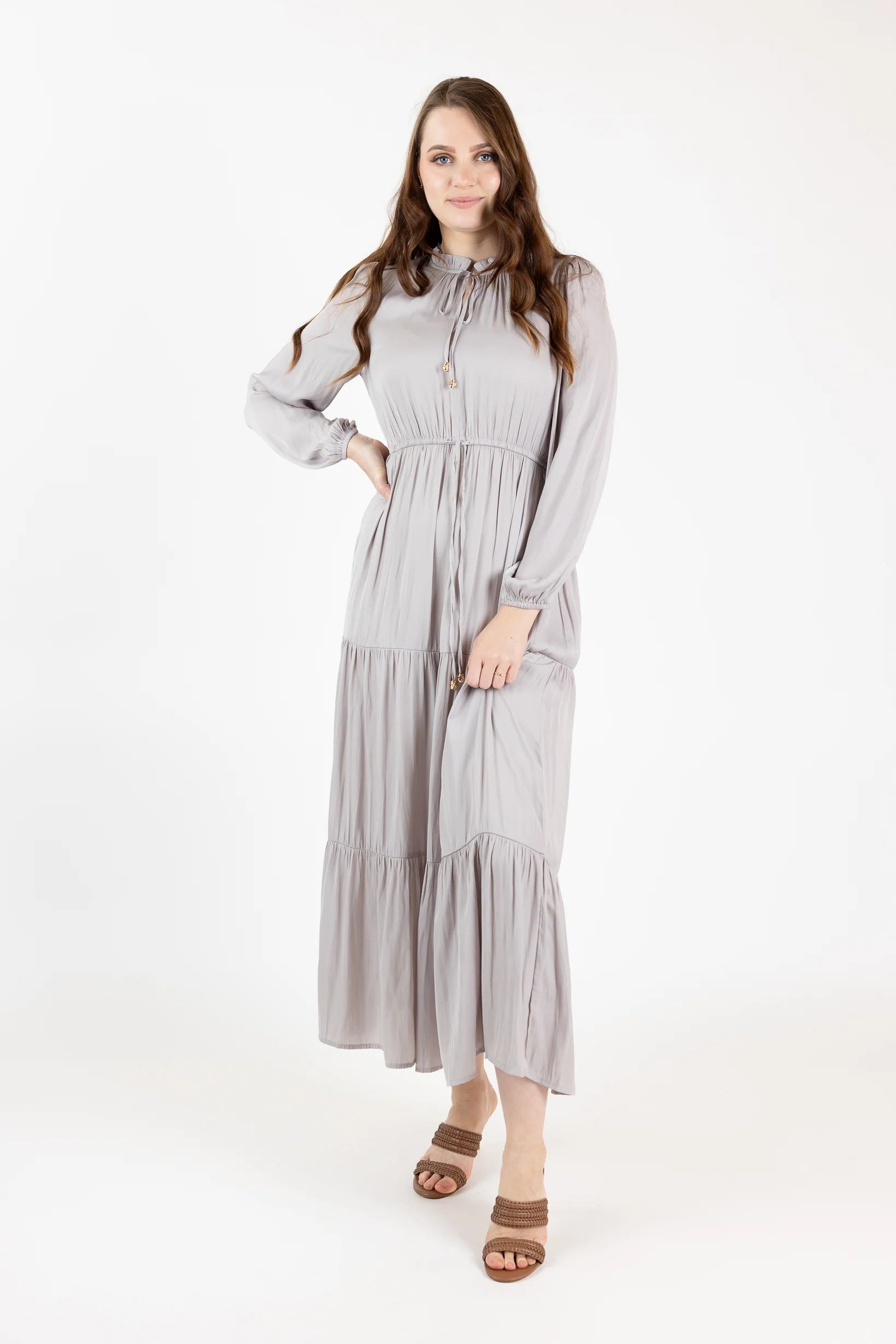 Shaye Satin Tiered Dress - Image 17