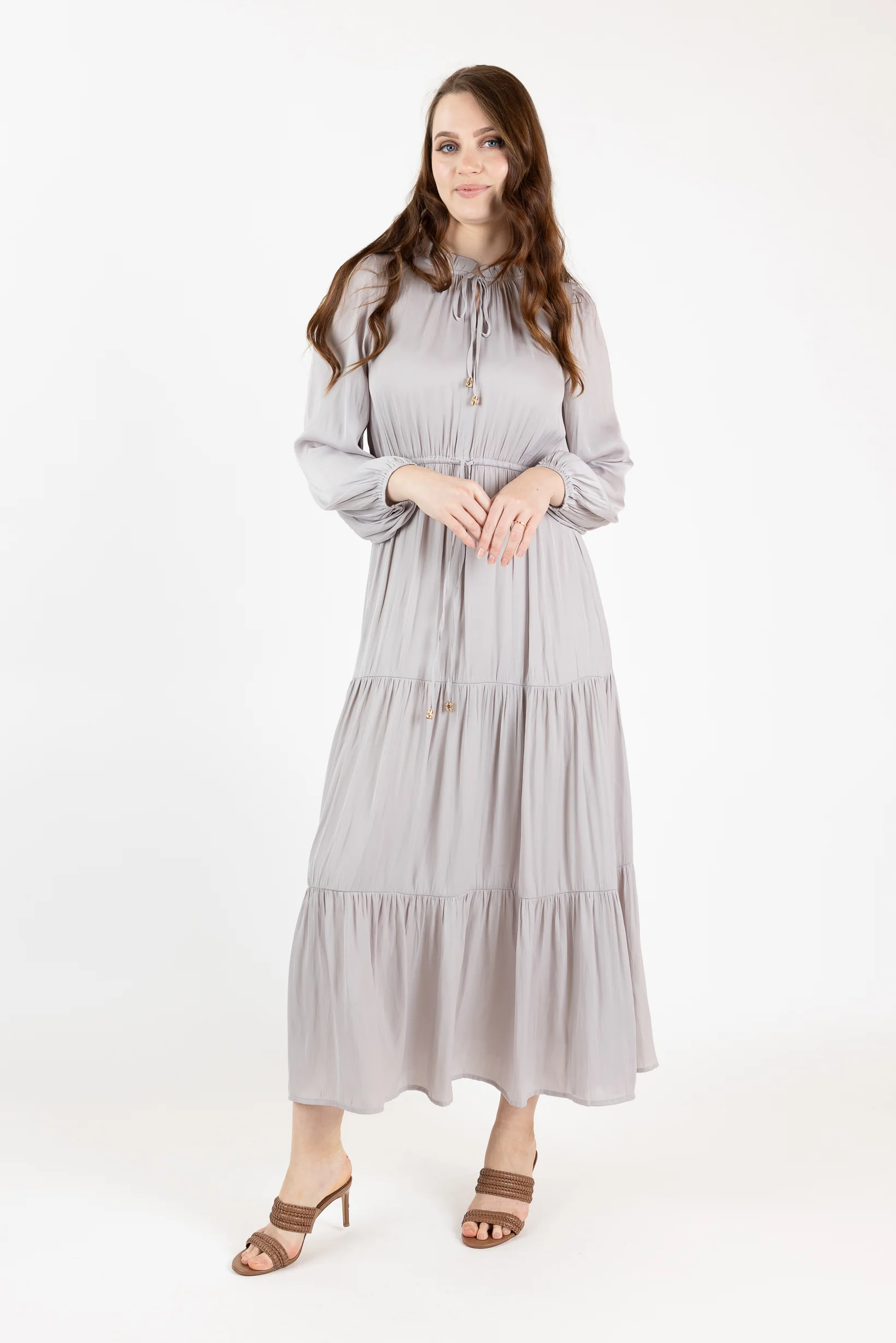 Shaye Satin Tiered Dress - Image 18
