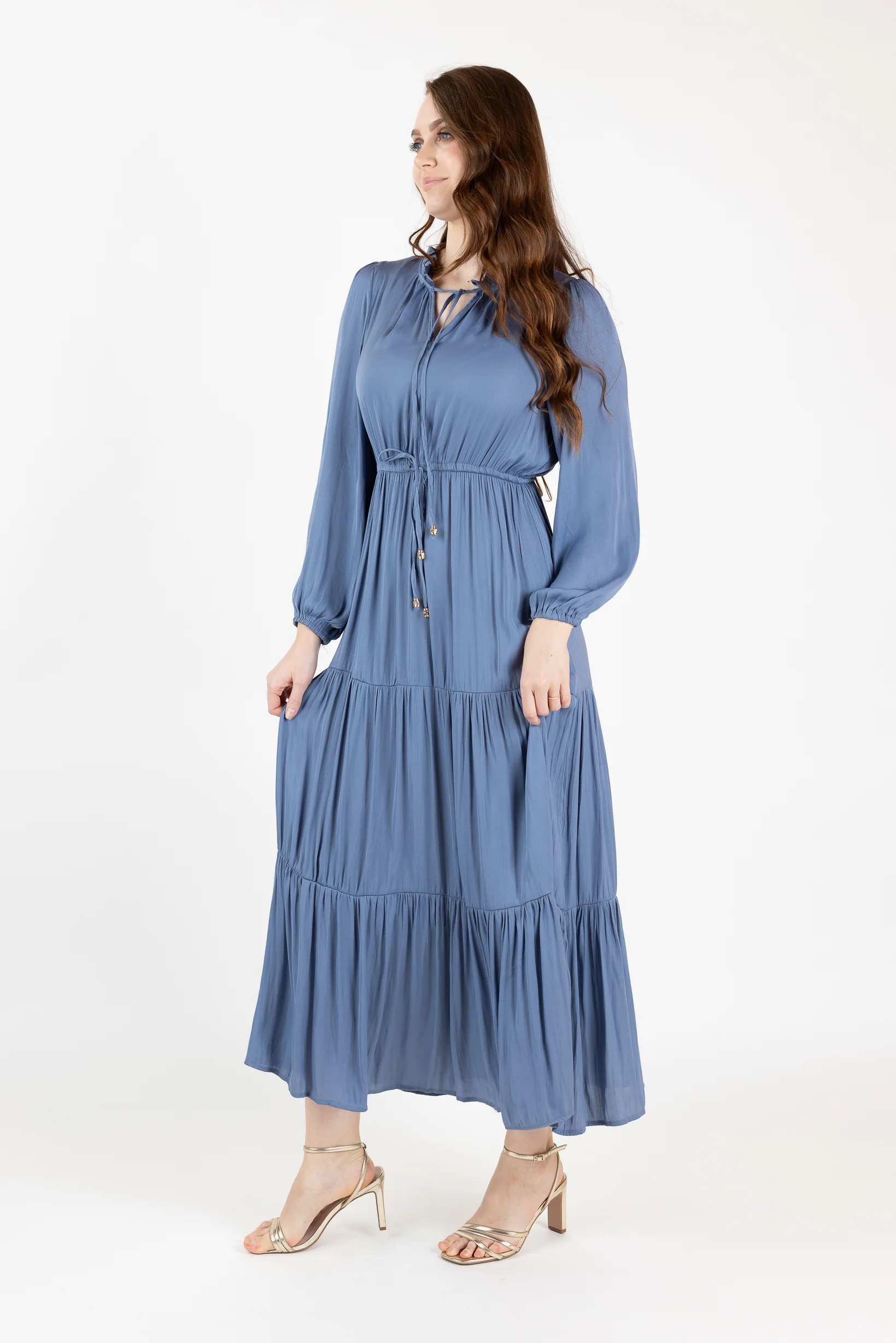 Shaye Satin Tiered Dress - Image 6