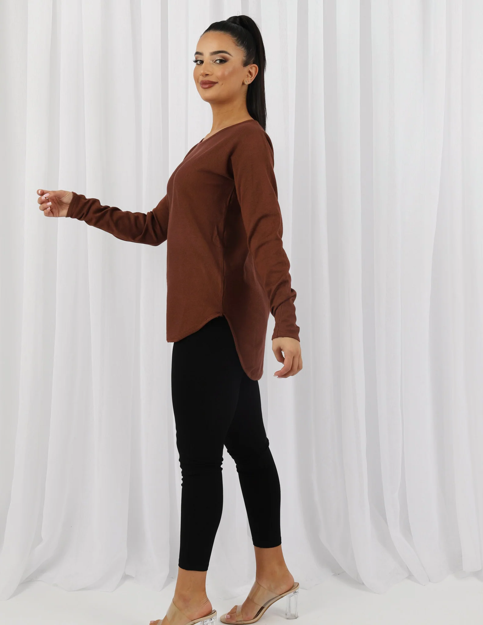 Short Knit Loop Top - Dark Shades - Image 3