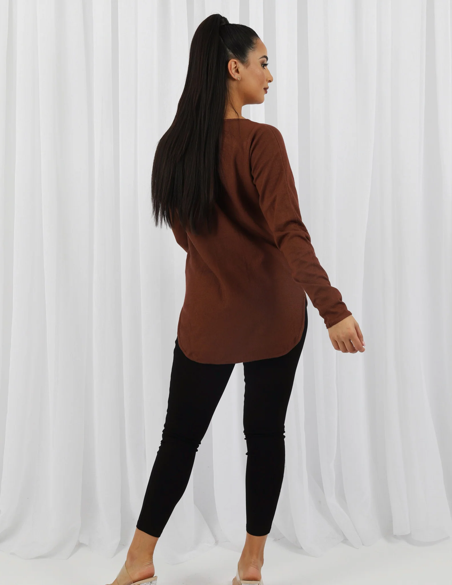 Short Knit Loop Top - Dark Shades - Image 4