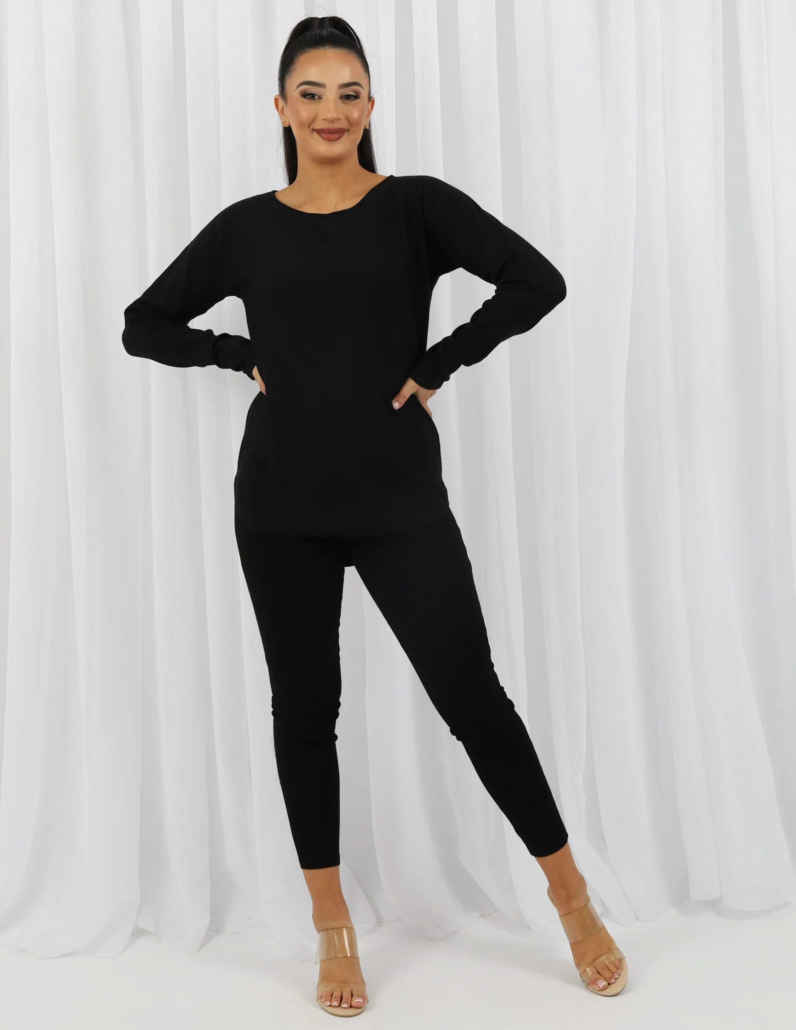 Short Knit Loop Top - Dark Shades - Image 6