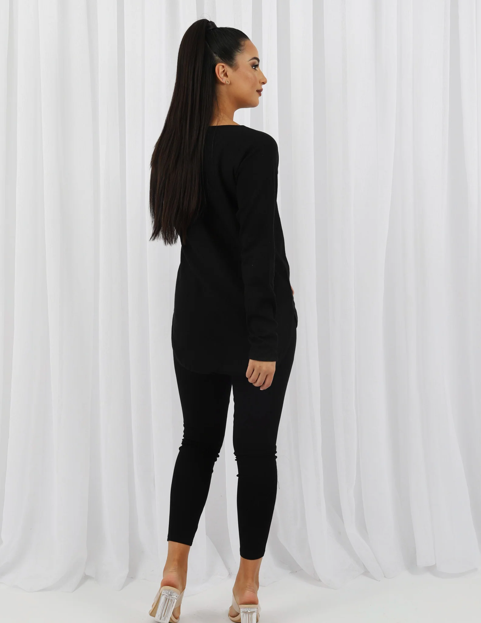 Short Knit Loop Top - Dark Shades - Image 7