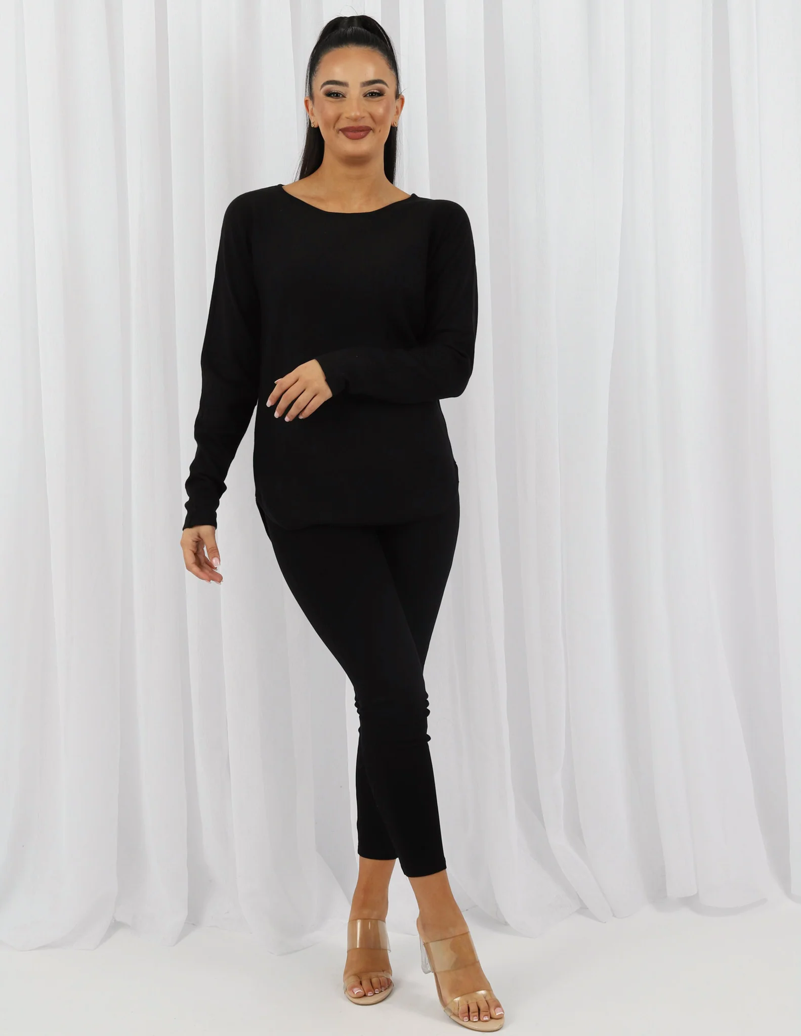 Short Knit Loop Top - Dark Shades - Image 8