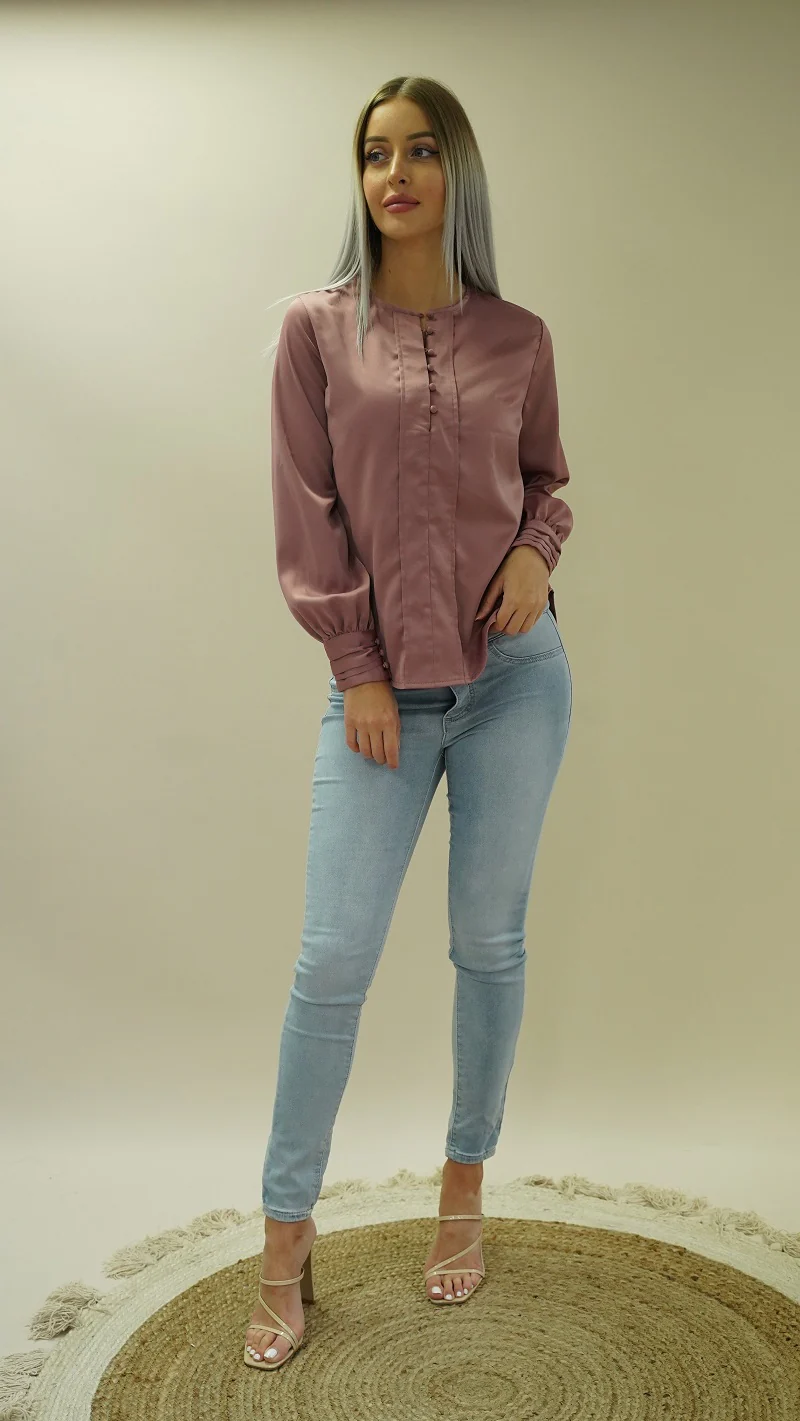 Silk Button Blouse - Image 11