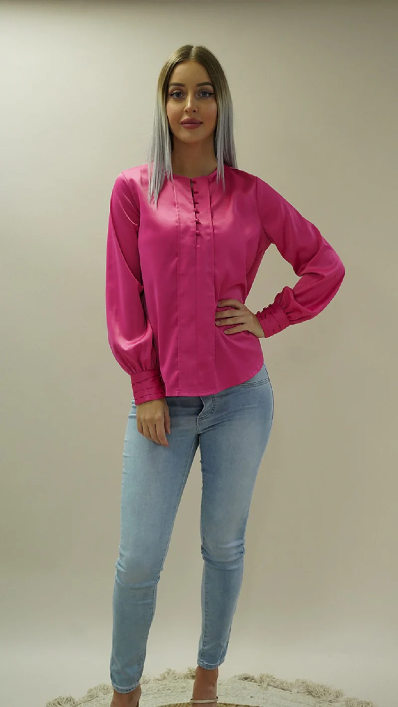Silk Button Blouse - Image 2