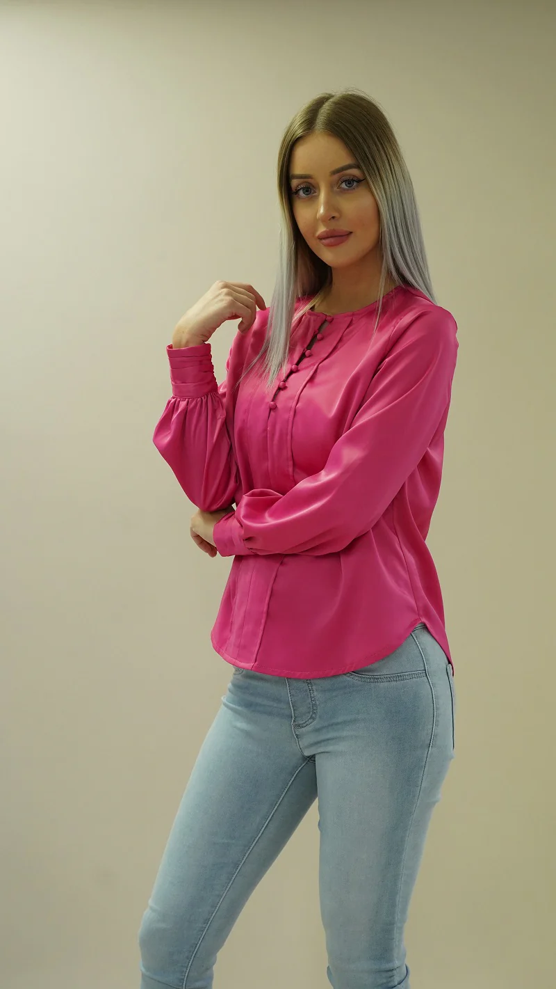 Silk Button Blouse - Image 3