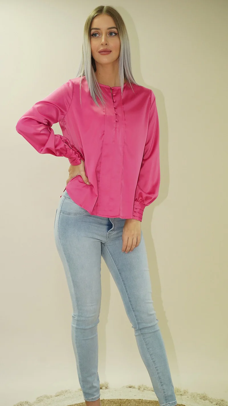 Silk Button Blouse - Image 4