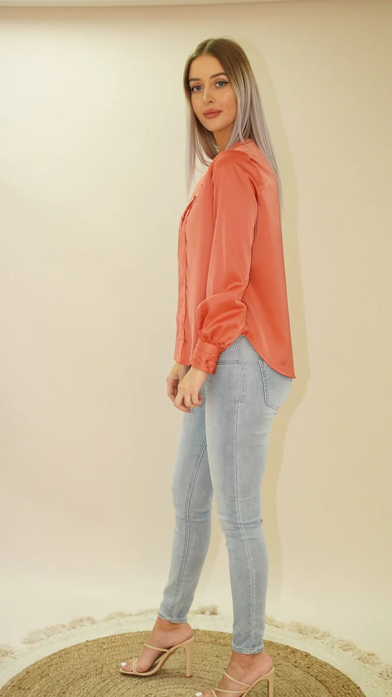 Silk Button Blouse - Image 9