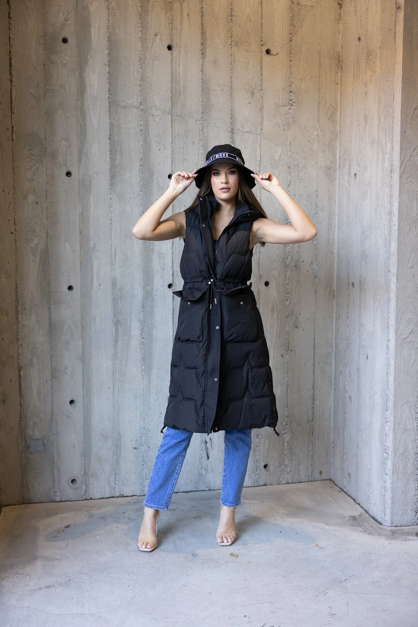 Sleeveless Drawstring Puffy Jacket - Image 10