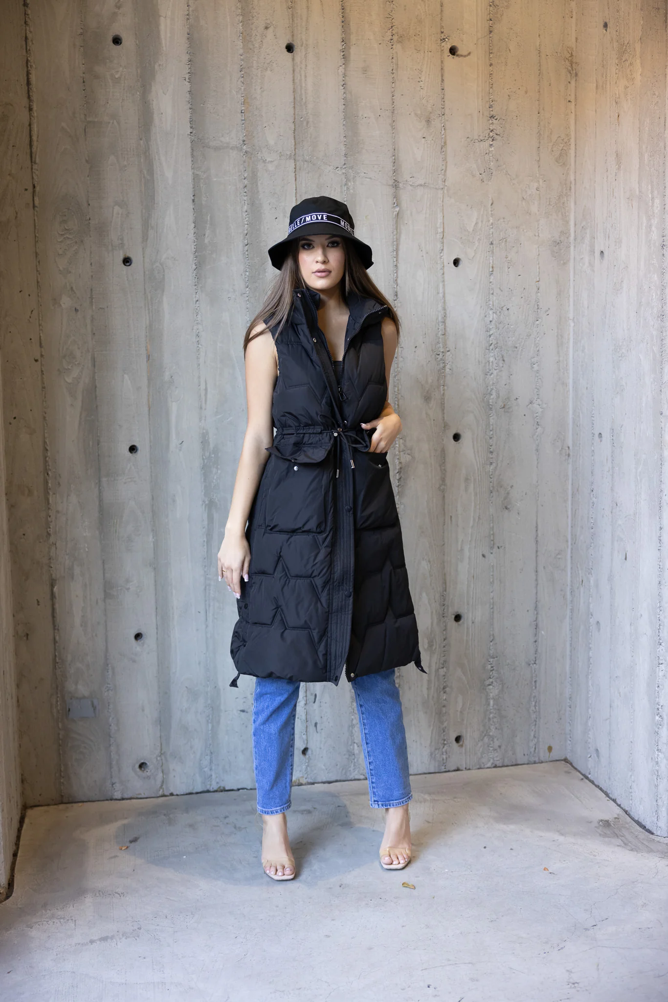 Sleeveless Drawstring Puffy Jacket - Image 11