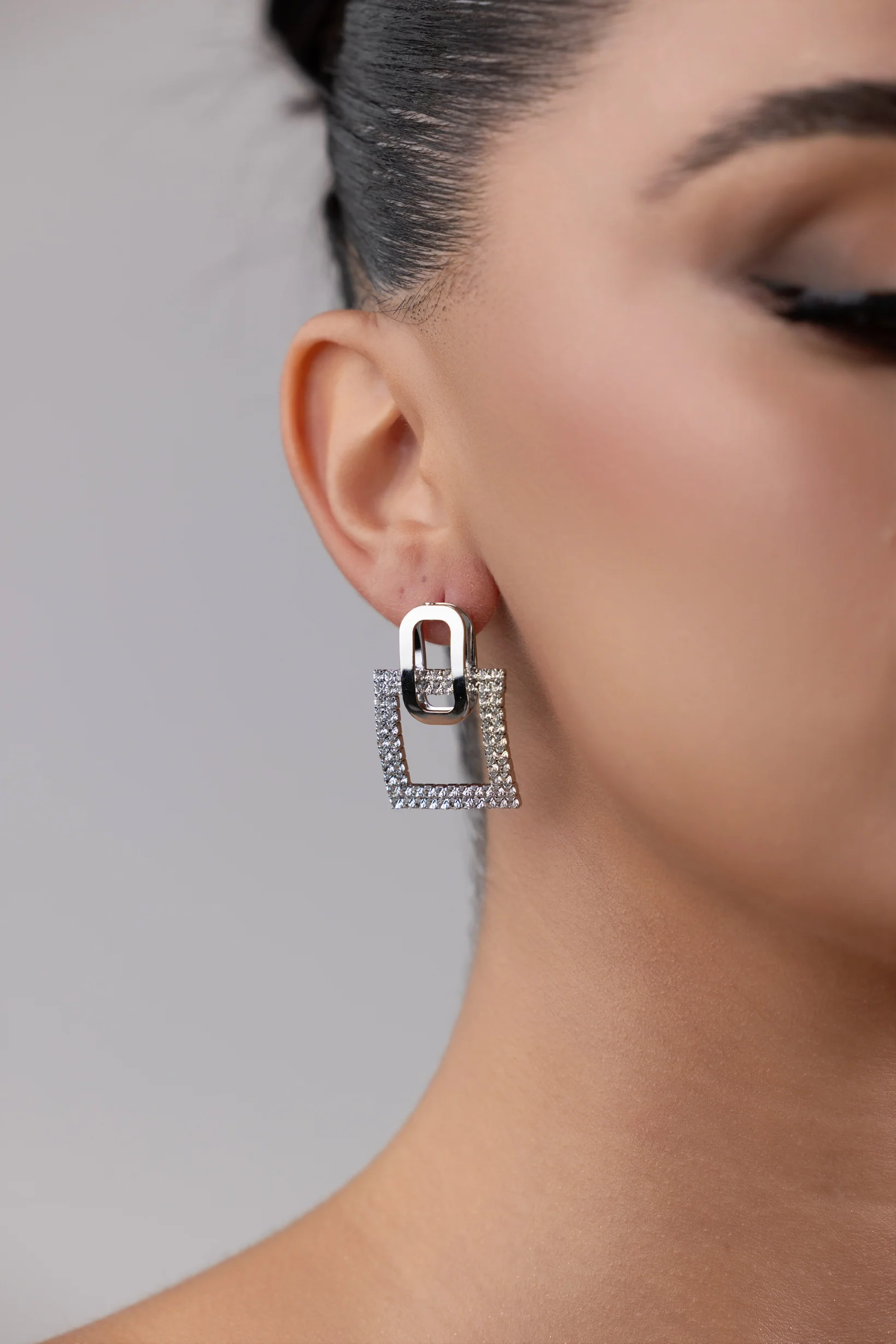 Square Diamonte Earrings