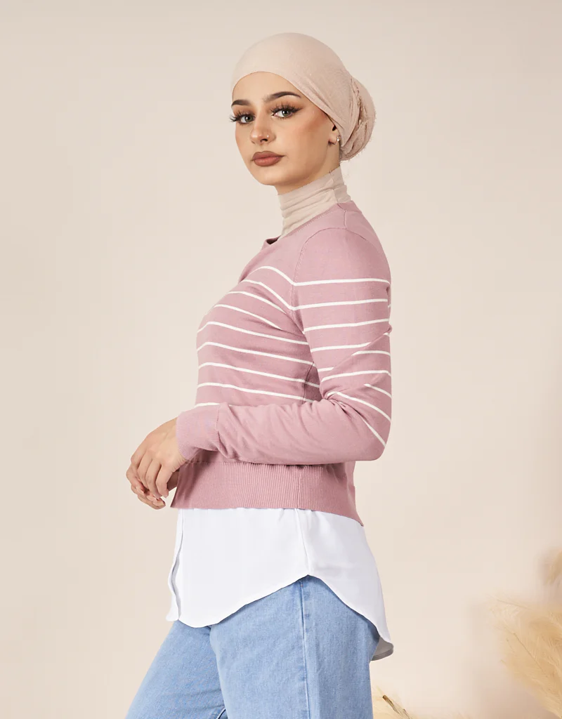 Stripe Knit Chiffon Jumper - Image 14