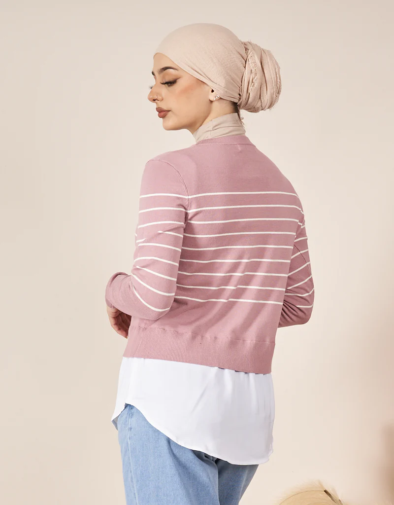 Stripe Knit Chiffon Jumper - Image 15