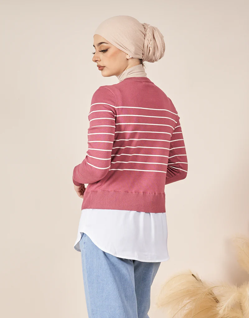 Stripe Knit Chiffon Jumper - Image 3