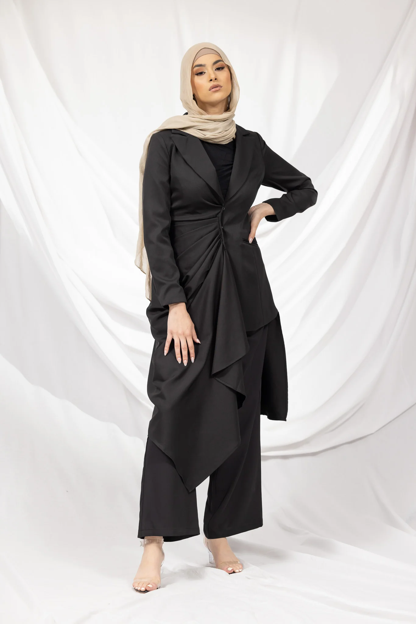 The Crescent Csillia Side Drape Jacket - Image 12